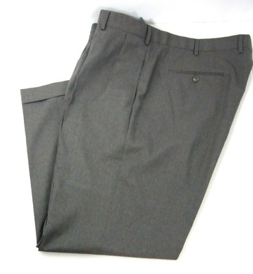 NWT J. Hilburn Mens Dress Pants 40 100% Wool Brown Pleated Made in Portugal