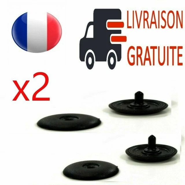 2 Boutons Stop Boucle Ceinture De Sécurité – Noir, Neufs, Pour Siège Avant
