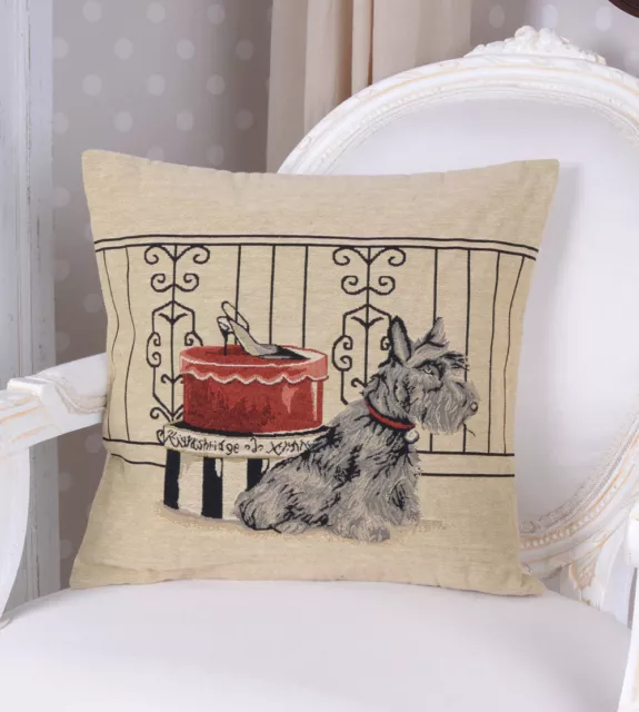 Housse de Coussin Terrier Coussin Décoratif Tapisserie Taie D'Oreiller Chien