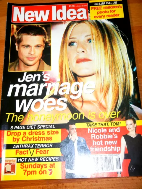 2001 Austn New Idea Magazine Jennifer Aniston~Robbie Williams~Calista Flockhart