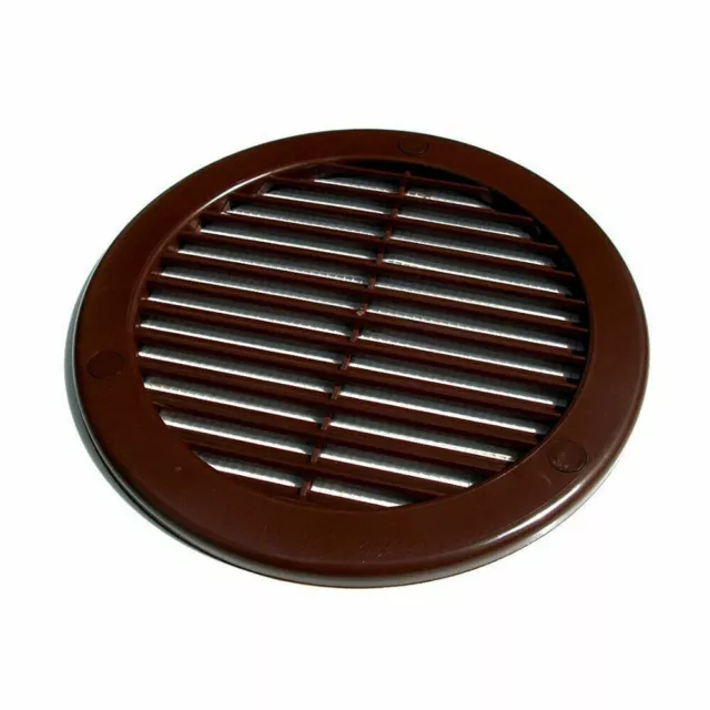 Circle Air Vent Grille with Fly Screen Mesh Flange and Screw Covers Duct Cover