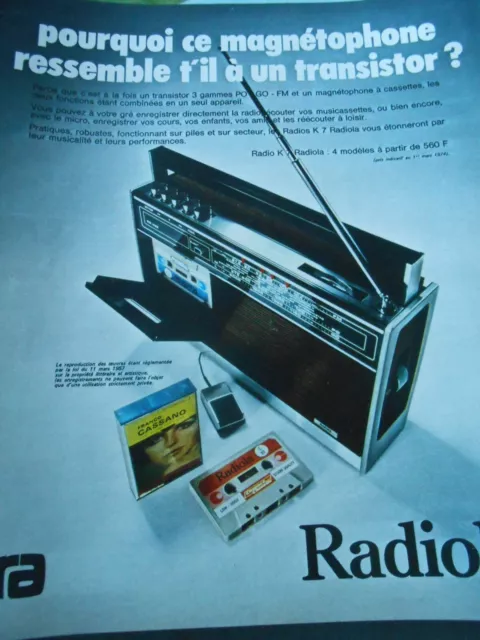 Publicité Advertising 1974  Radiola Magnétophone ressemble t'il à un transistor