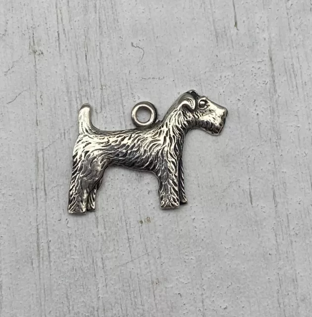 Vintage Sterling Silver Charm Terrier Dog (B125)