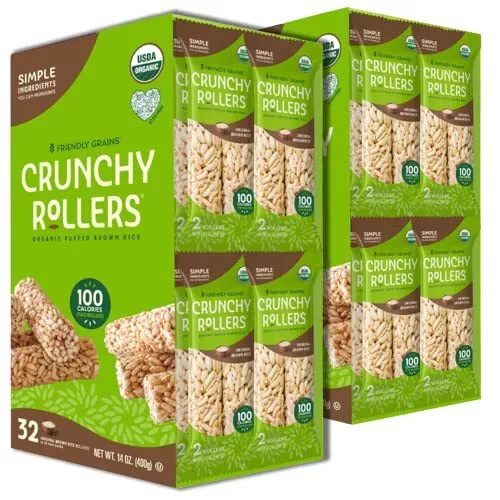 - Crunchy Rollers (2 Boxes) - Organic Rice Snacks, Crispy 32 Count (Pack of 2)