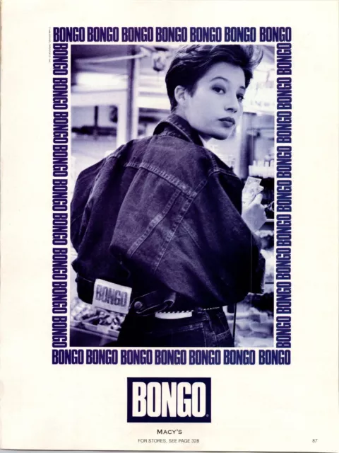 Vintage Print Advertisement Bongo 1988