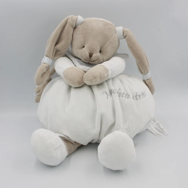 Doudou et compagnie range pyjama lapin blanc beige étoiles Céleste - 28604
