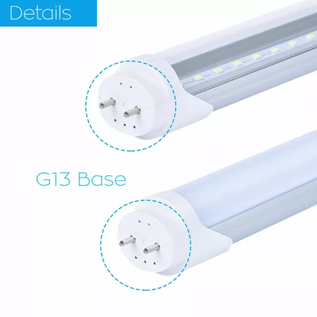 10-25PACK T8 LED Tube Light 4FT 22W Dual-Ended Power Bypass Ballast CLEAR MILKY 2