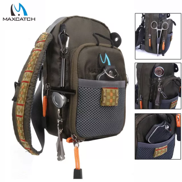 Maxcatch Sac de pêche à la mouche Sac de coffre léger Pack de sport en plein air