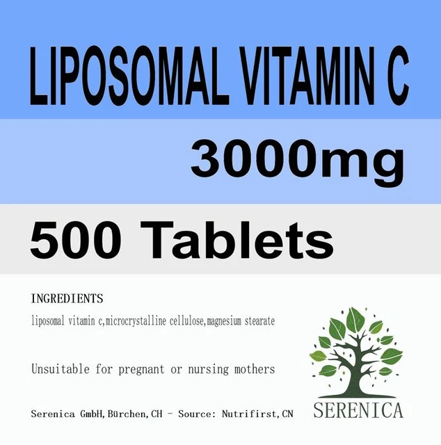 LIPOSOMAL VITAMIN C 3000mg SOY FREE x 500 Tablets