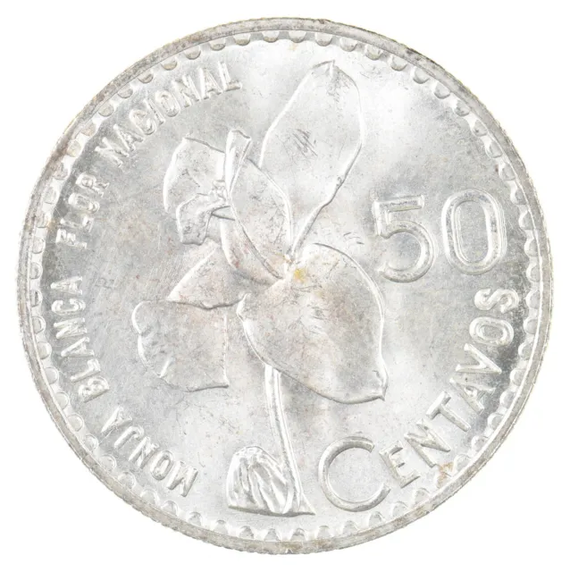 SILVER - WORLD Coin - 1962 Guatemala 50 Centavos - World Silver Coin *858