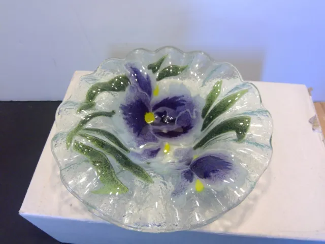 Sydenstricker Fused Glass Floral Bowl