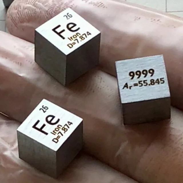 Fe Eisen Metall 10mm Dichte Würfel 99,99% Hohe Reinheit Element Periodensystem