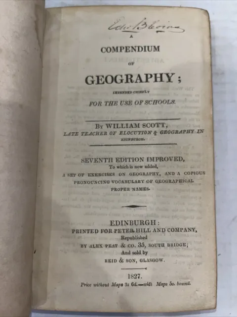 a compendium of geography by william scott 1827