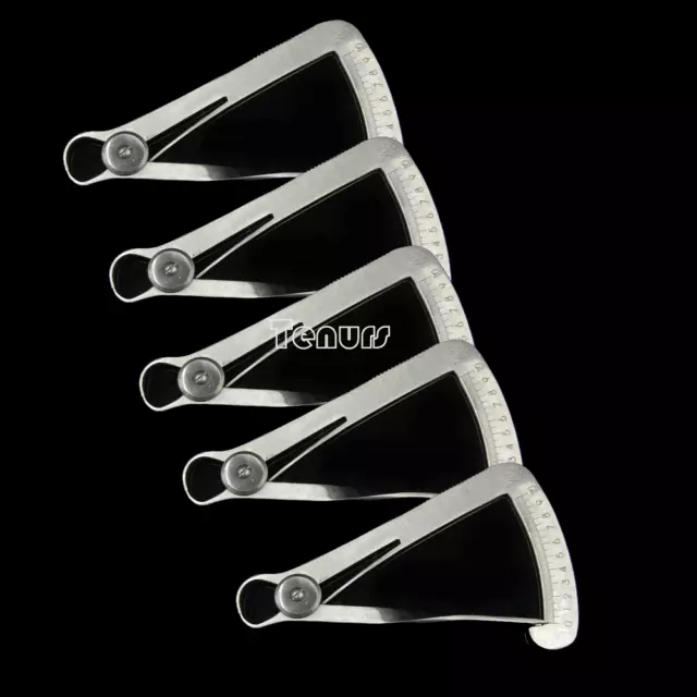 5pc Dental Gauge Caliper Dental Caliper Stainless Steel Dental Lab tool