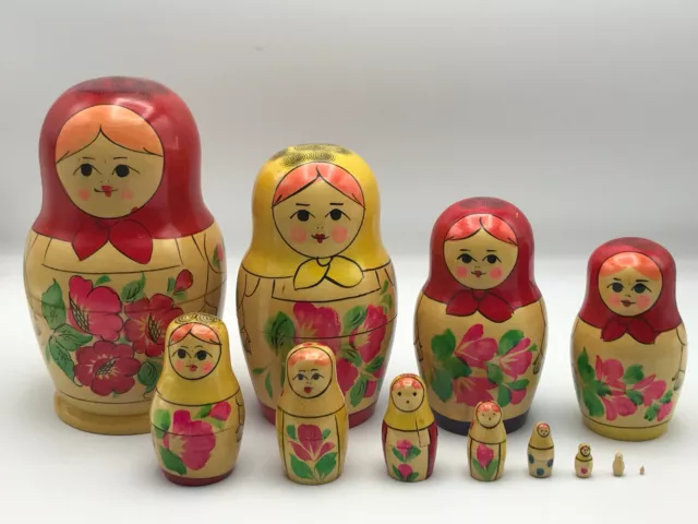 Vintage russische Matroschka - Matrioschka - Matrjoschka -  Puppen - 12 Stck.