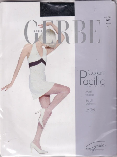 Collant Dentelle GERBE Frisson Noir - Taille 1 à 8½, Neuf Avec étiquettes