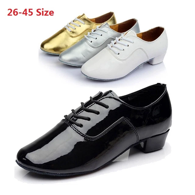 Scarpe da ballo da uomo ragazzi ritmo latino stringate tacchi bassi morbide sala da ballo tango salsa