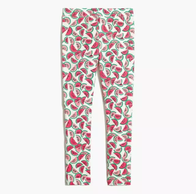 J.CREW CREWCUTS GIRLS WATERMELON PRINT ELASTIC WAIST STRETCH LEGGINGS Sz 8