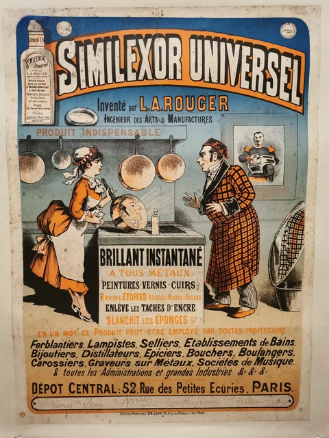 Affiche Publicitaire Originale The POTTER BRACE 1897 - Bretelles Homme - Vintage