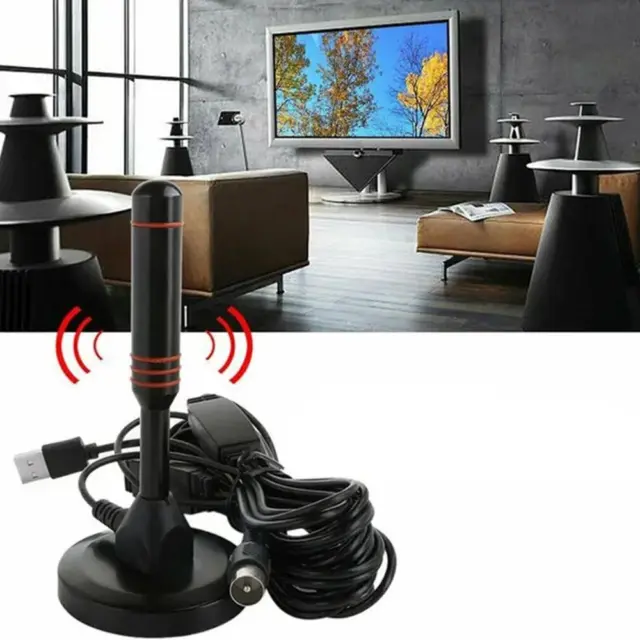 Portable TV Antenna Indoor Outdoor Digital HD Freeview Aerial Ariel 300Mile T4F3