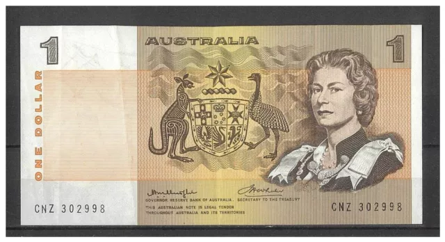 Australia 1976 $1 Banknote Knight/Wheeler Side Thread R76c VF #1-23