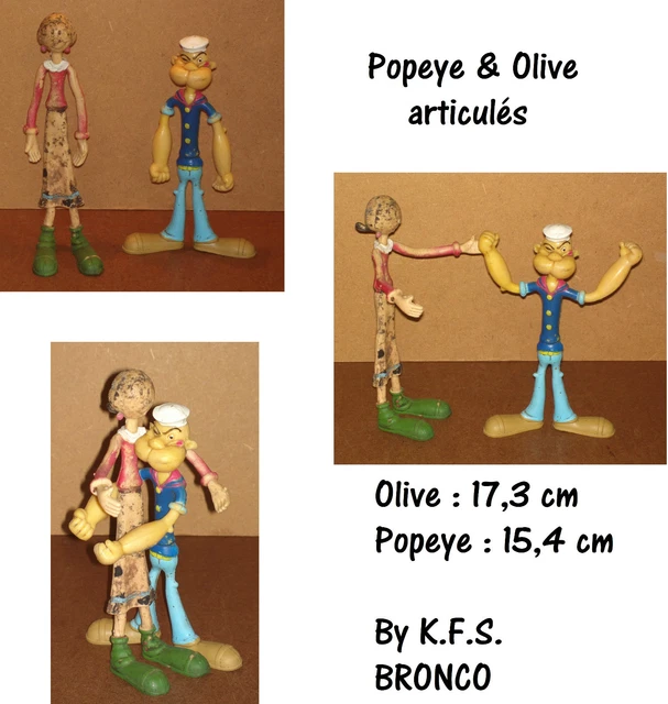 Duo Vintage Popeye Et Olive – Figurines En Boîte – Bronco * KFS