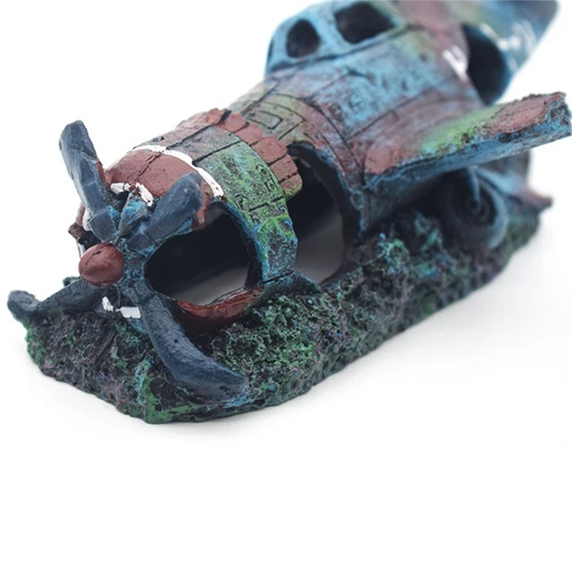 Photo inspiration: Gallery Detail: Fighter Plane Wreck Ruin Aquarium Decoration Fish Tank Artificial Craft