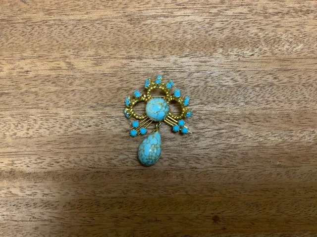 Broche Vintage Années 1950 En Céramique - Motif Serpent Caducée Type Mythe D’espelt - Occasion