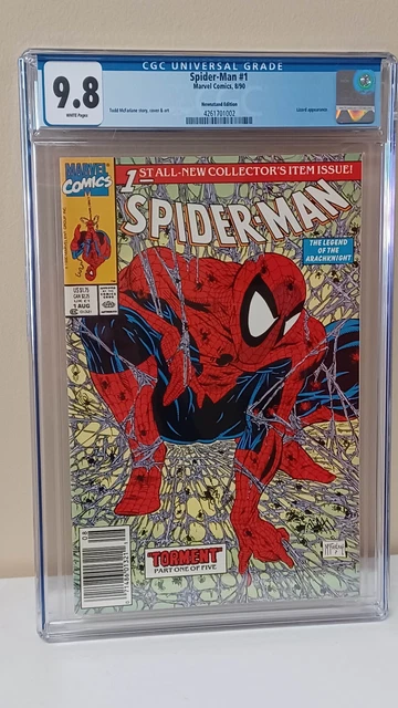 SPIDER-MAN #1 NEWSSTAND (Marvel Comics, 1990) CGC Graded 9.8 ~ White Pages