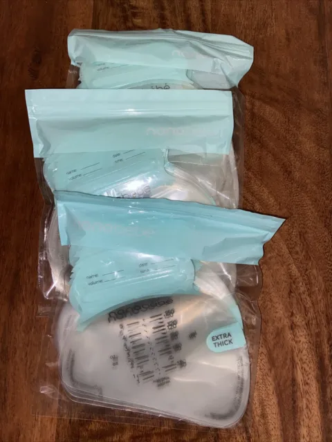 Nanobebe 75 Breastmilk Storage Bags 5oz Extra Thick Double Zipped NEW