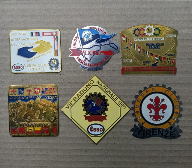 VINTAGE VESPA CLUB PLACCA PLAKETTE BADGE GS 150 160 PART lot 6x