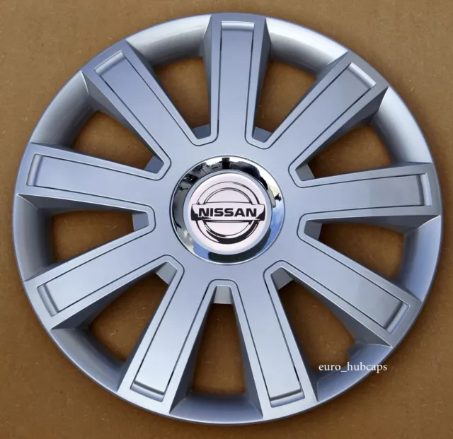 Silver/Black 14" wheel trims, Hub Caps, Covers to fit Nissan Micra,Pixo