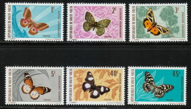Burkina Faso 1971 MNH Sc 244-249 Butterflies and Moths **