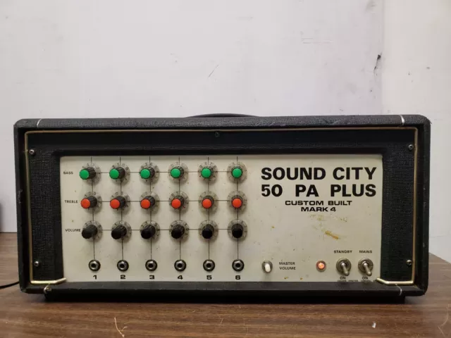 Vintage 1970s Sound City PA 50 Plus Custom Built Mark 4 Valve Amp *Power On!