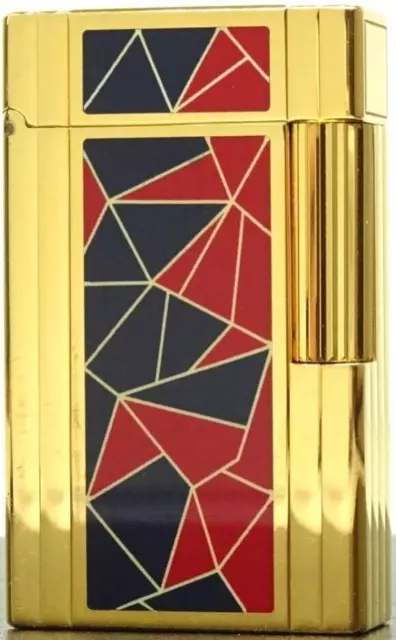 S.T. Dupont Gas lighter Gold Black Red Line 1 French Revolution without box