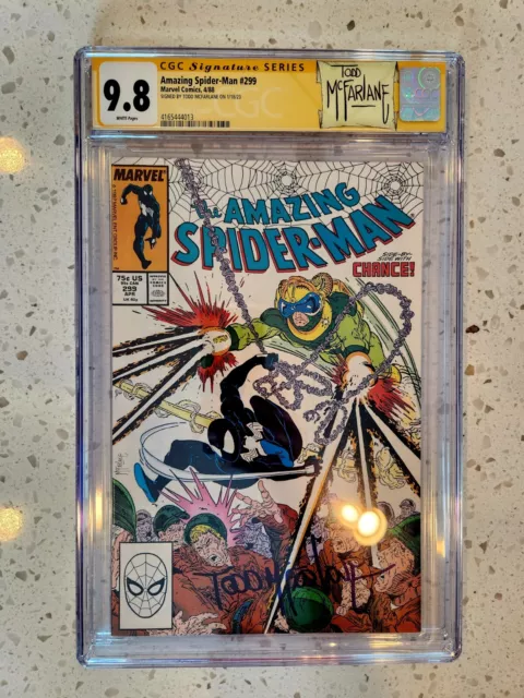 Amazing SpiderMan #299 CGC 9.8 SS SIGNED Todd McFarlane 1st Venom NM 300