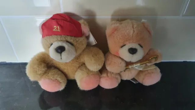 PAIR OF RARE VINTAGE ANDREW BROWNSWORD 90'S FOREVER FRIENDS 21st BIRTHDAY BEARS.