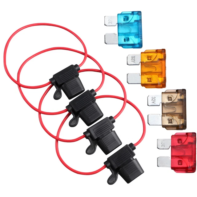 Fusible de rechange pour lame de voiture 4 fusibles et 4 porte-fusibles