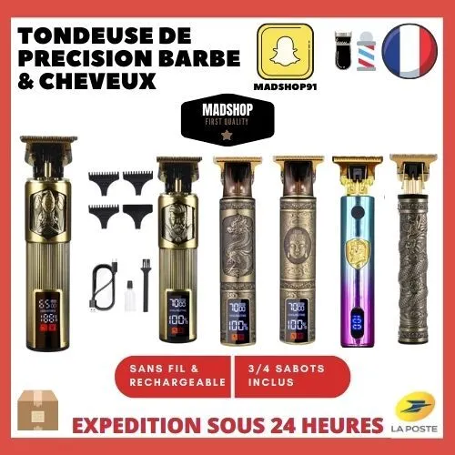 Tondeuse De Precision Professionnel Barbe Cheveux Et Corps Sans Fil Avec Sabots