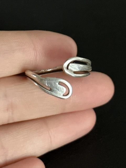 Bague Serpent En Argent Massif 925 - Taille 56 - Occasion Vintage - Style Jonc Alliance Créateur