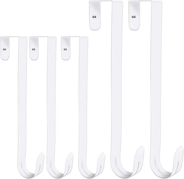 5 Pack 12"+15" Wreath Hanger for Front Door - Large Wreath Metal Hook for Christ