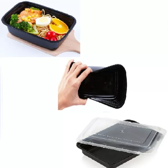 Meal Prep Food Containers with Lids Microwave Safe Takeaway Lunch Storage Boxes 2