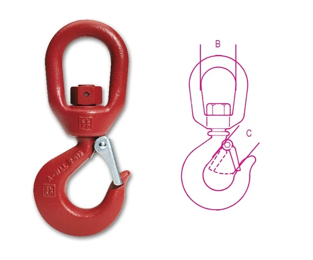 Robur Fune 8064S 3.2kg Girevole Sollevamento Gancio Acciaio Al Carbonio Dipinta