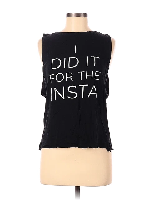 EMI JAY Women Black Sleeveless T-Shirt One Size
