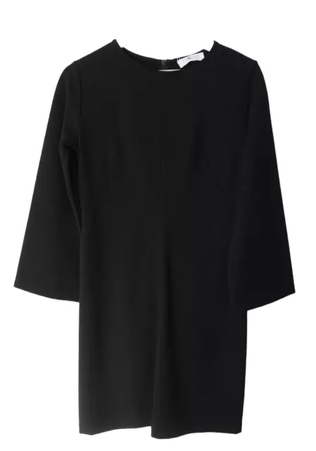 Everlane Dress Womens Sz 0 The The Long Sleeve Shift Dress Black Ponte Stretch