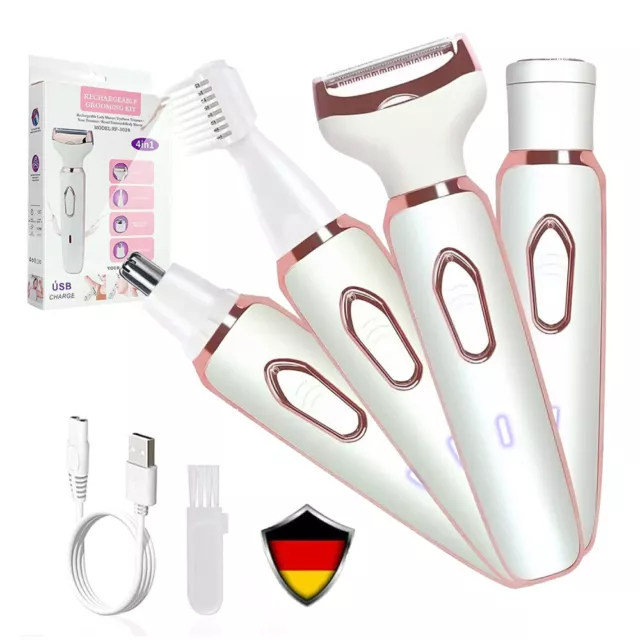 4In1 Elektrischer Rasierer für Frauen Ladyshaver Damenrasierer Körperhaartrimmer