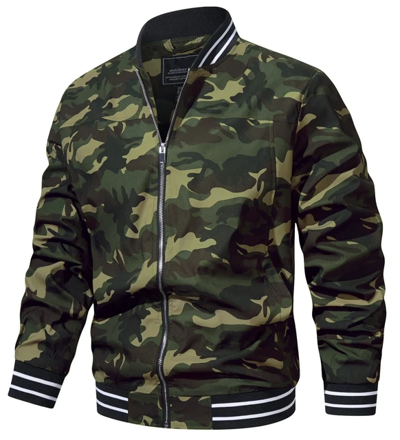 Mens Full-Zip Bomber Jacket Lightweight Windbreaker Casual Spring Fall Thin Coat