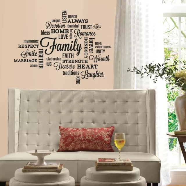 Family Meaning Wall Quote Design Wall Art Vinyl Stickers Transfer Murals Decals