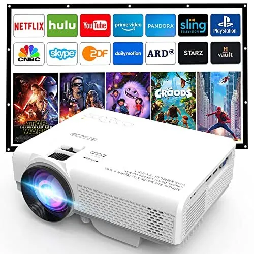 DRJ Projector 7500 Lumens, 1080P Full HD Supported Mini Projector, Portable Home
