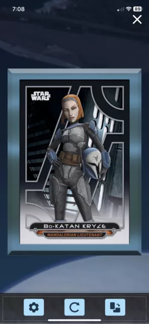 Star Wars Card Trader Topps Digital Bo-Katan Kryze Legendary Gilded Diamond 10cc